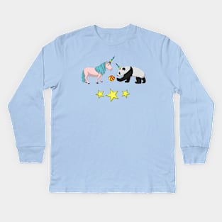 Pandicorn meets Unicorn Kids Long Sleeve T-Shirt